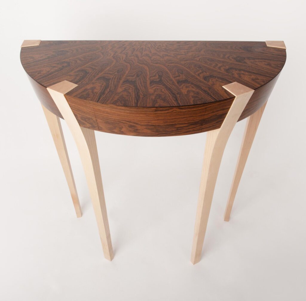 Tim Roseborough's hall table made from Louro preta and sycamore